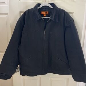 CornerStone Duck Cloth Work Jacket‎ Sz Men's 3x Black J763 Logo Workwear Canvas